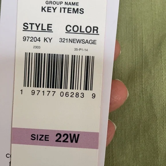 Ruby Rd pant new sage green slimming contour waistband pant 22W - Picture 15 of 17